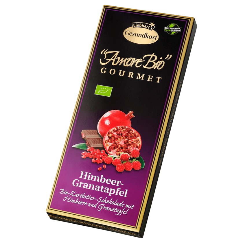 Liebhart's Gesundkost Bio Schokolade Zartbitter Himbeer Granatapfel 100g